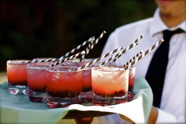 Signature Wedding Cocktail waiter serve drinks