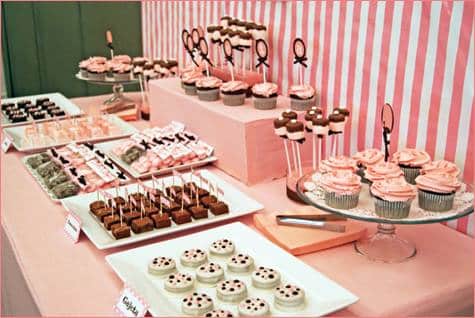 Dessert Bar: Pink Wedding Cake Or Dessert: Dessert Bar