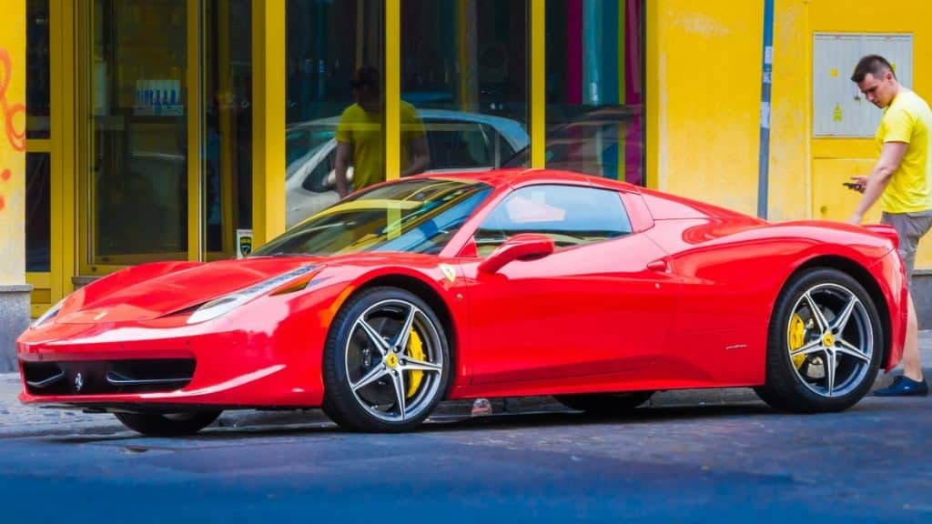 Types Of Wedding Transport: Red Ferrari Sports Car