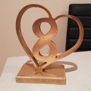 Gold Heart Table Number 8