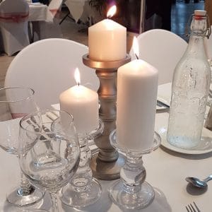 Glass Pillar Candle Pair