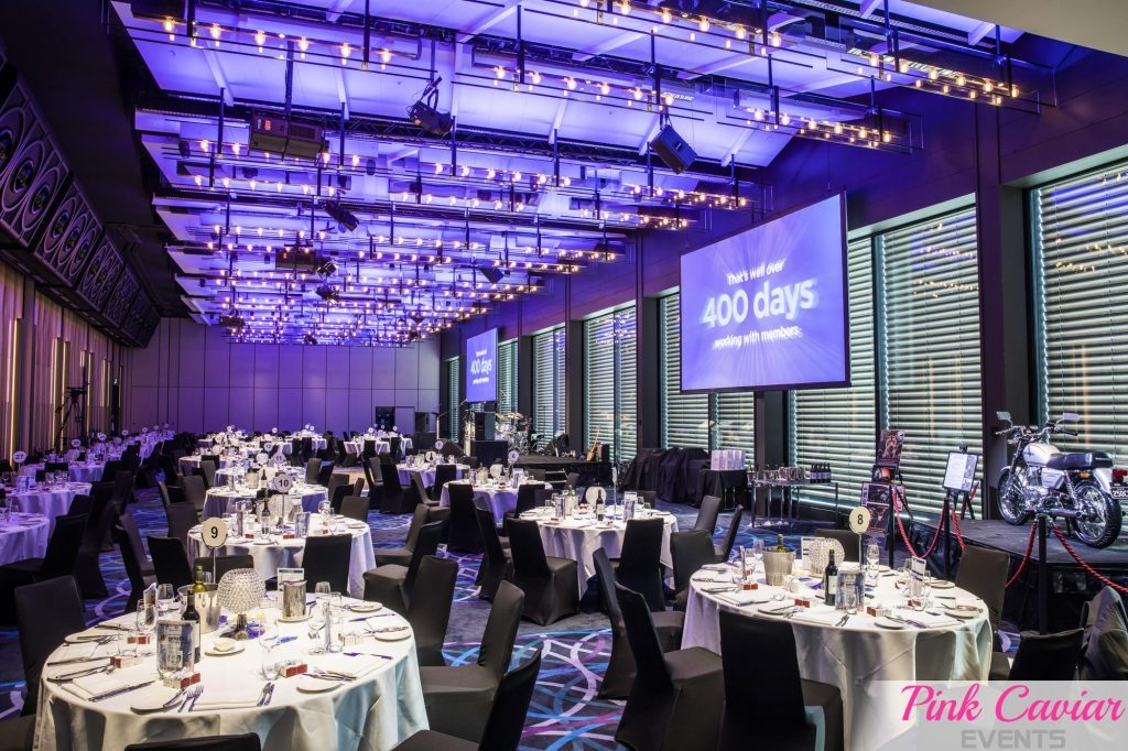 Awards Dinner With Crystal Centrepieces