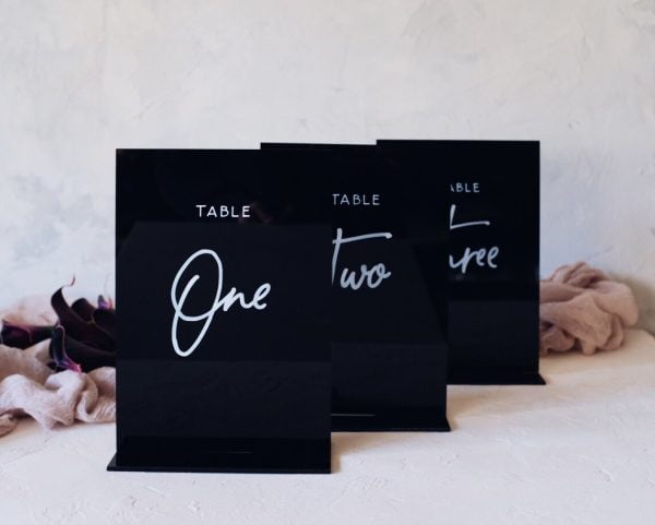 Black Arcylic Table Numbers