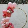Gold Hoop with Pink and Gold Balloons