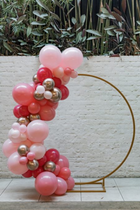 Gold Hoop with Pink and Gold Balloons