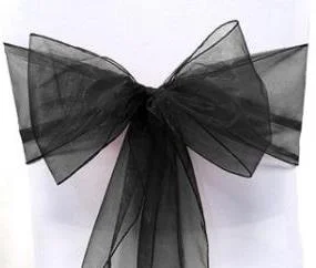 Organza Chair Sash - Black