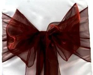 Organza Chair Sash - Burgundy Wine