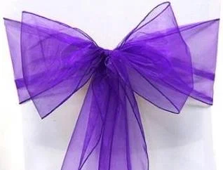 Organza Chair Sash - Cadbury Purple