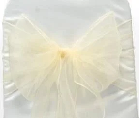 Organza Chair Sash - Ivory