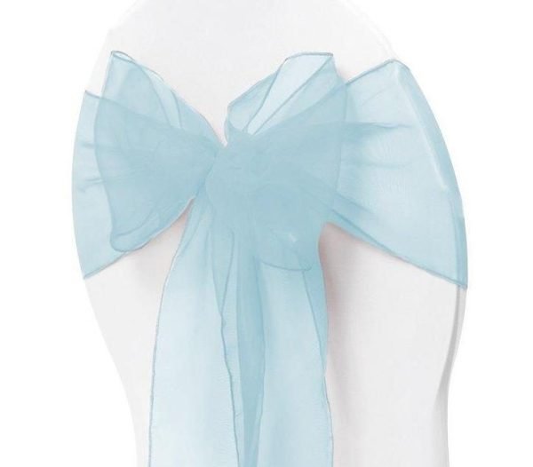 Organza Chair Sash - Light Blue