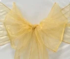 Organza Chair Sash - Light Gold