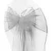 Organza Chair Sash - Light Silver