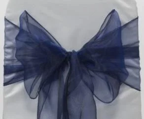 Organza Chair Sash - Navy Blue