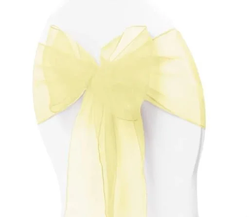 Organza Chair Sash - Pale Yellow