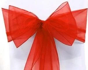 Organza Chair Sash - Red