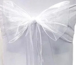 Organza Chair Sash - White