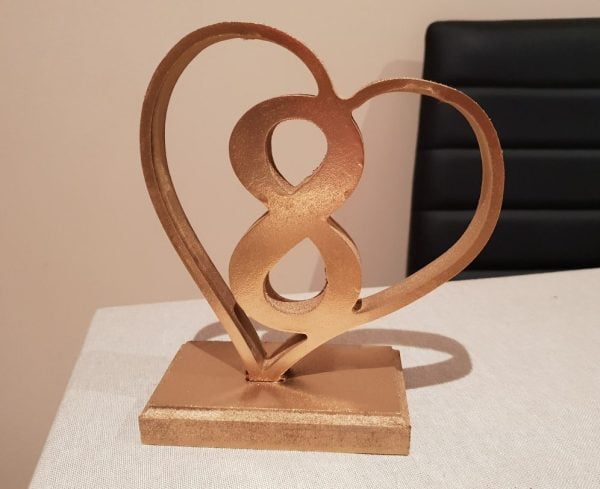 Gold Heart Table Numbers