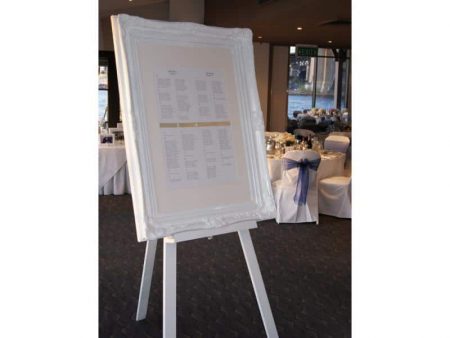 White Ornate Seating Chart Frame and Easel