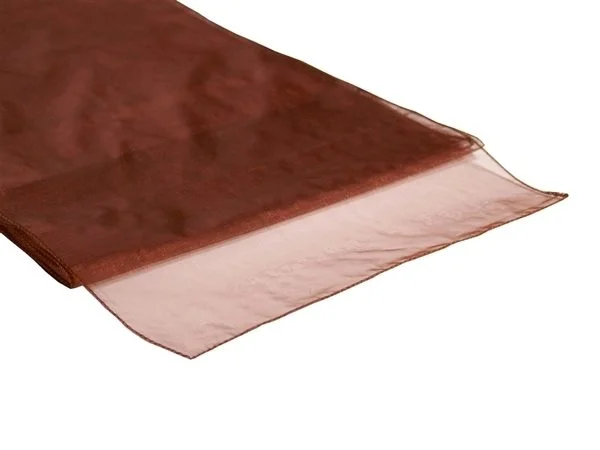 Organza Table Runner - Chocolate Brown