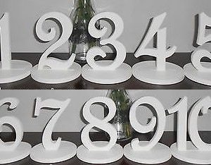 White Table Numbers