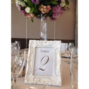 White Ornate Framed Table Numbers