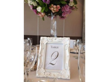 White Ornate Framed Table Numbers