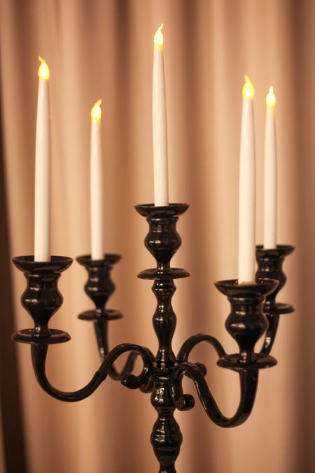 Black Candelabra LED candles centrepiece