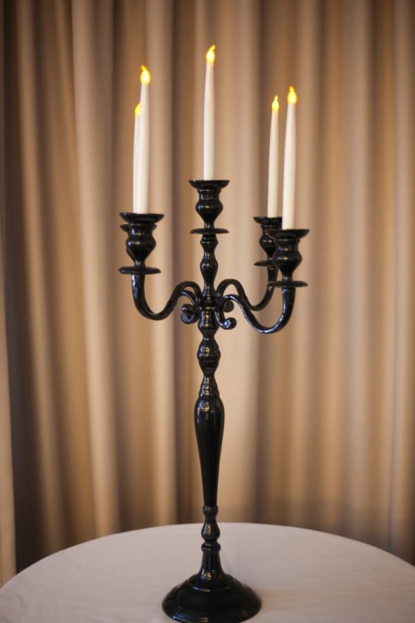 Black Candelabra LED candles centrepiece