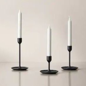 Black Candlesticks with LED Candles