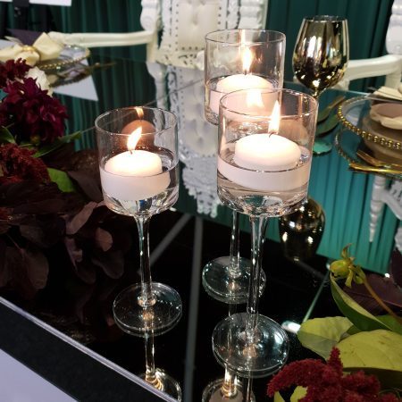 Floating Candle Trio on bridal table