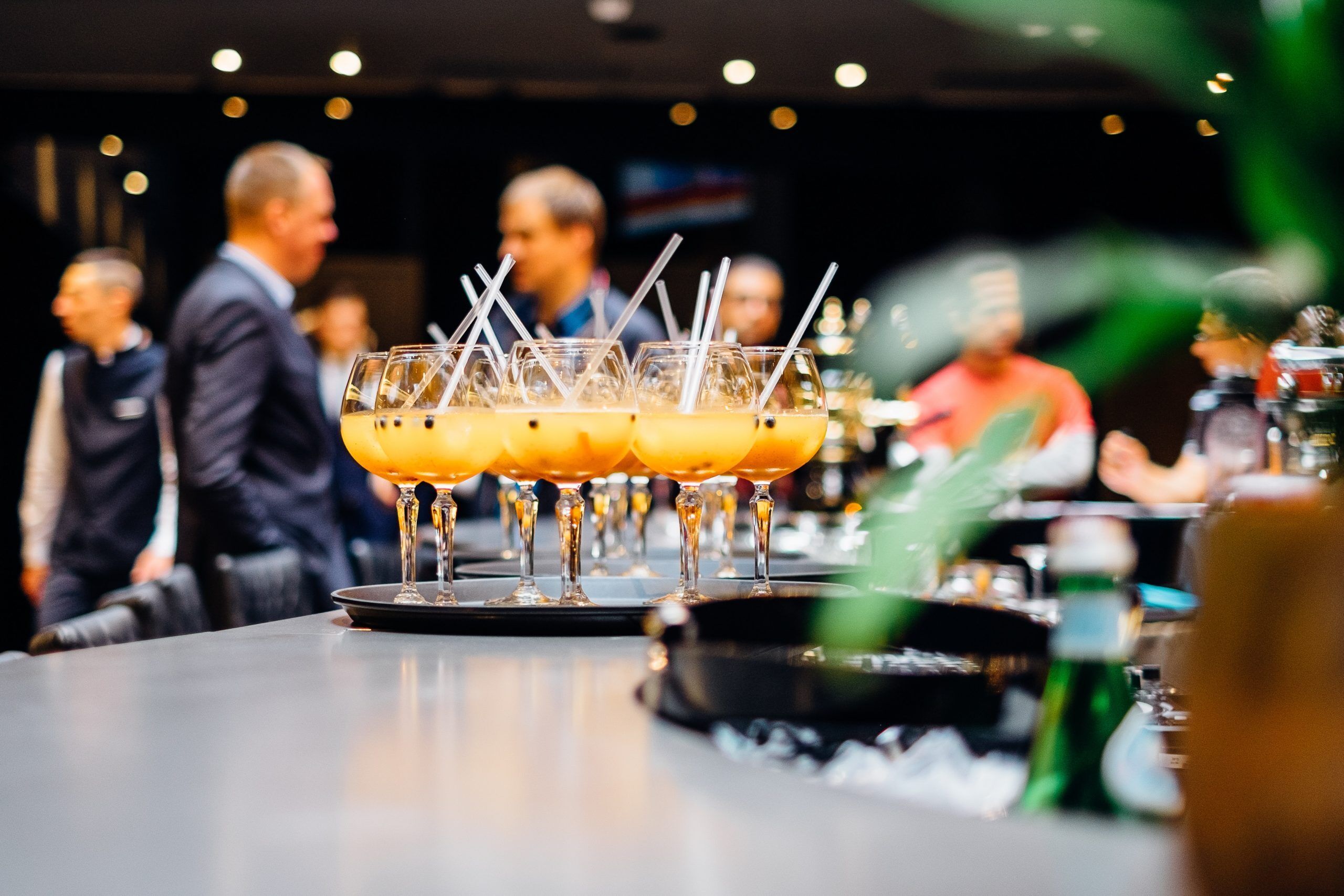 A photo of the cocktail drinks placed on the table during business events