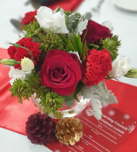 Christmas Themed Flowers Centrepiece