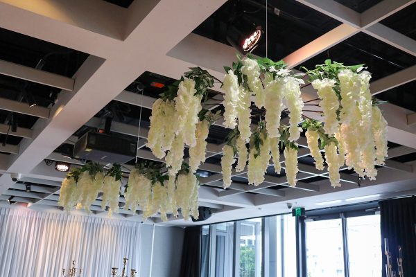 Hanging Wisteria Reception Decor