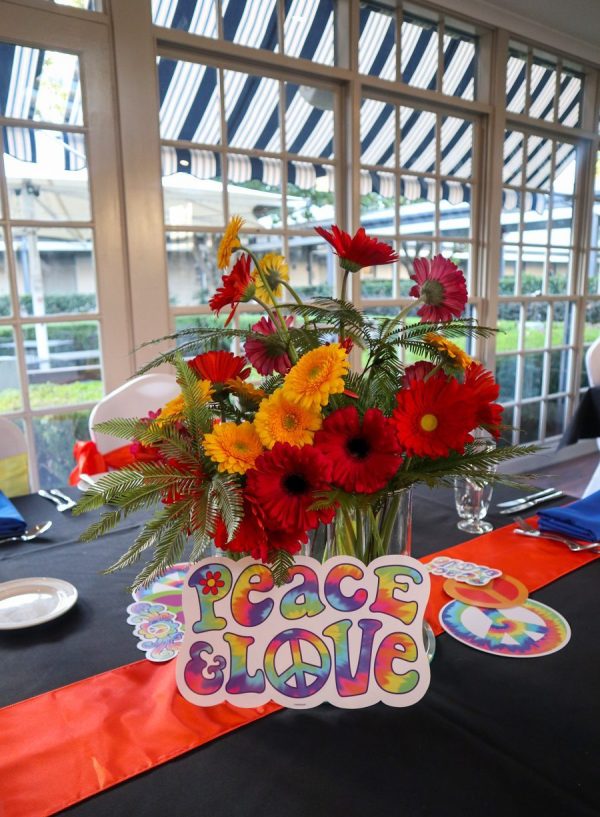 1960s Flower Child Hippie Centrepiece.