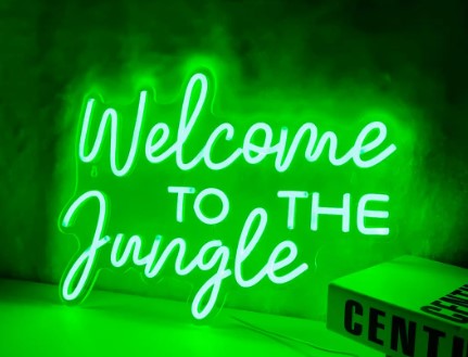 welcome to the jungle neon sign