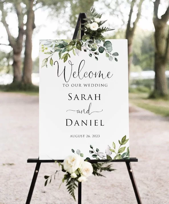 welcome wwedding sign
