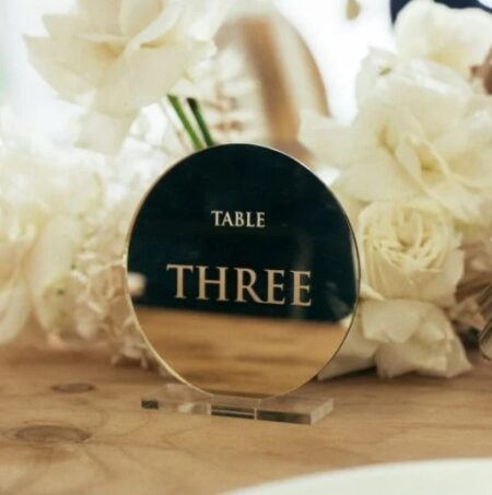 Gold Mirror Table Numbers Round 1-30