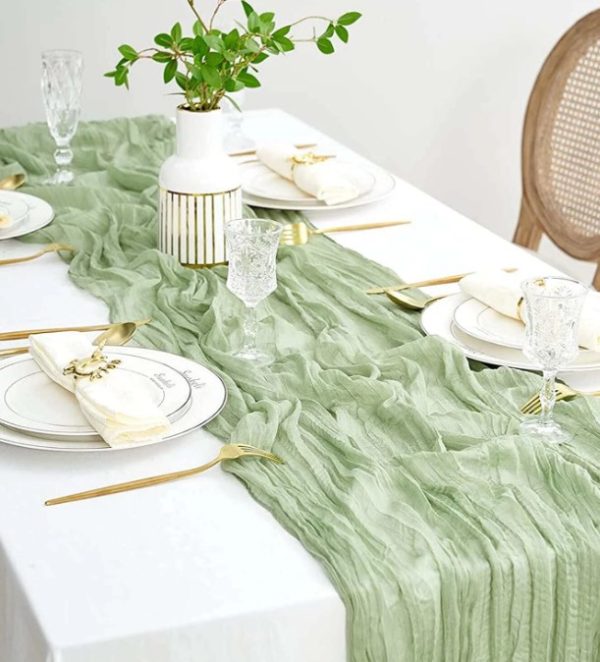 green chiffon runner