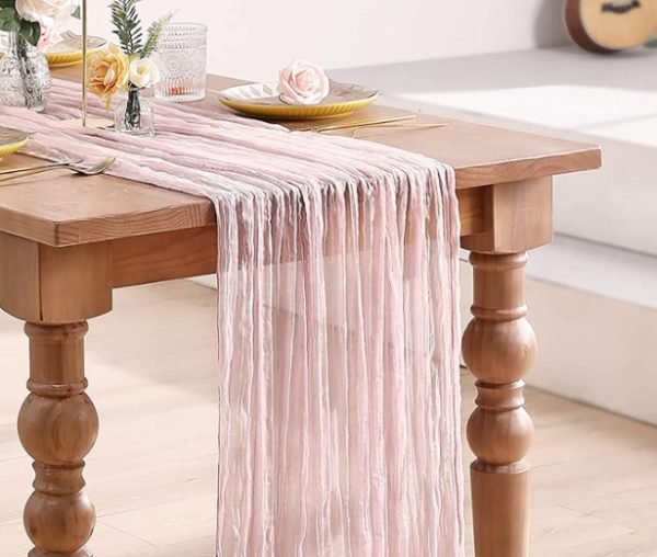 rose pink chiffon runner