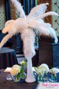 Gatsby Inspired White Feather Centrepiece
