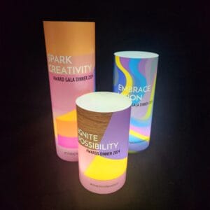 Custom Branded Light Up Cylinder Centrepiece