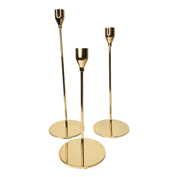 Gold Candlestick Trio Set