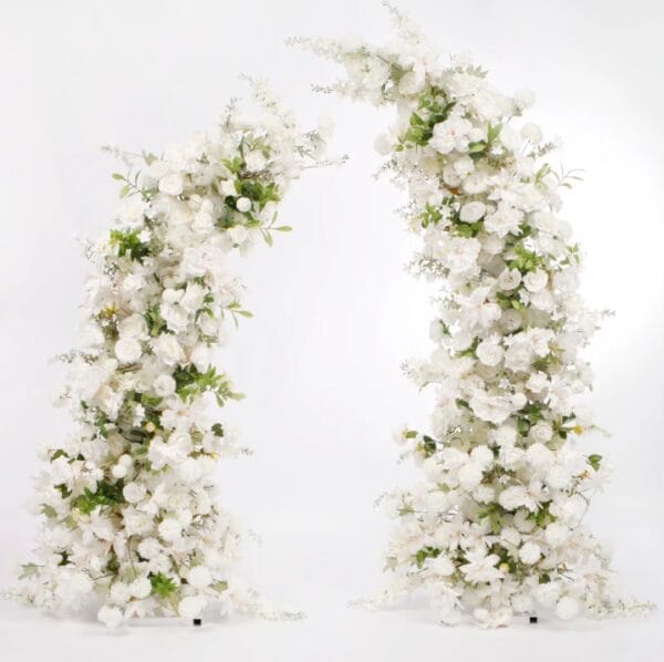 White Flower Crescent Arch Set