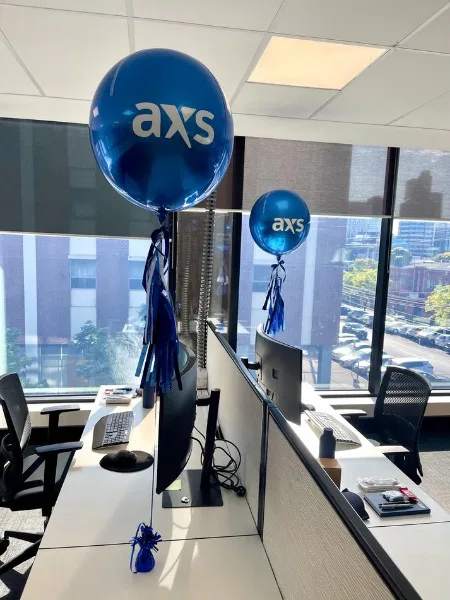logo branded balloon centrepiece