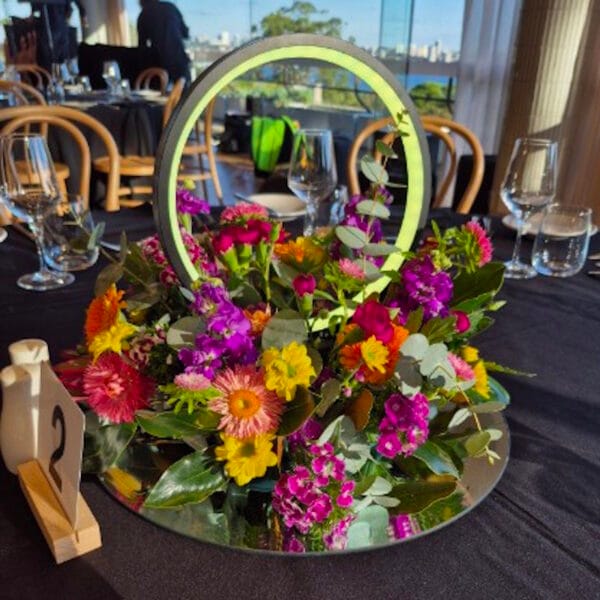 Ring Light with Fresh Flowers