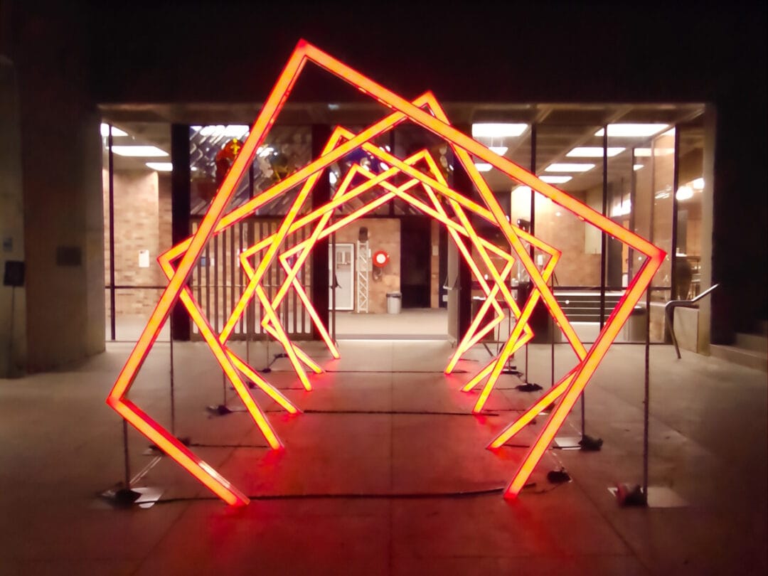 University of Newcastle Event Lights Red Orange Centre RGB Tunnel