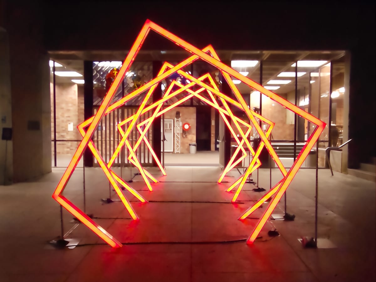 University of Newcastle Event Lights Red Orange Centre RGB Tunnel