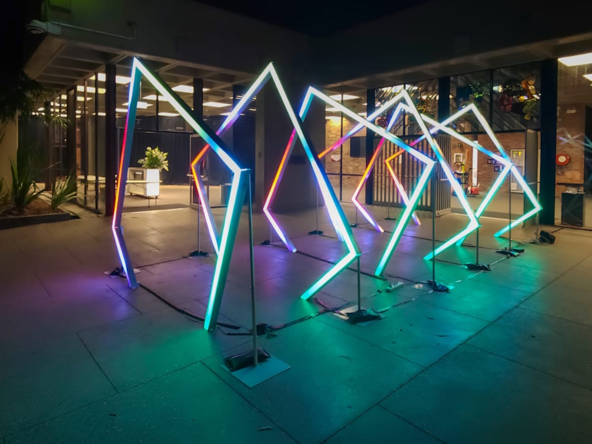 University of Newcastle night entry lights