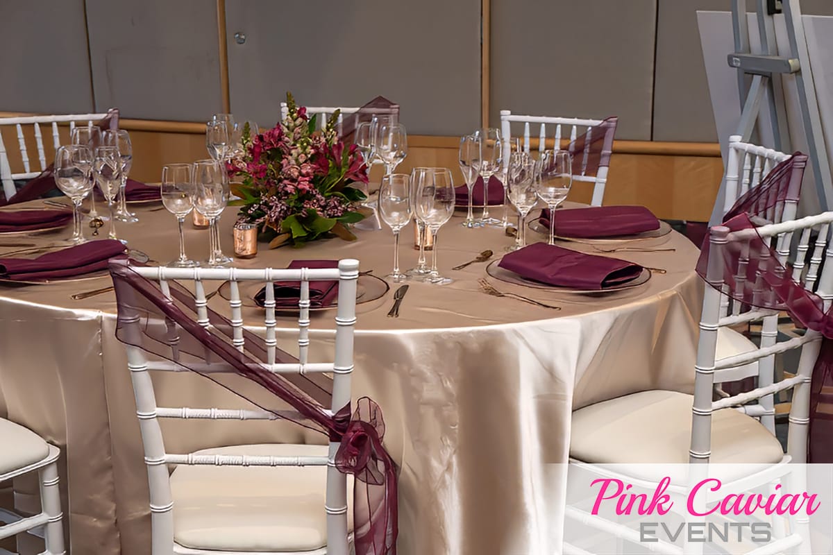 Burgundy and Rose Gold Styled Table Decor
